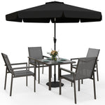 Outdoor Dining Table And 4 Armchairs, Garden Dining Set | 5 | Gray