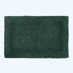 Luxury Reversible Cotton Bath Mat | Bath  Pedestal Set | Moss Green