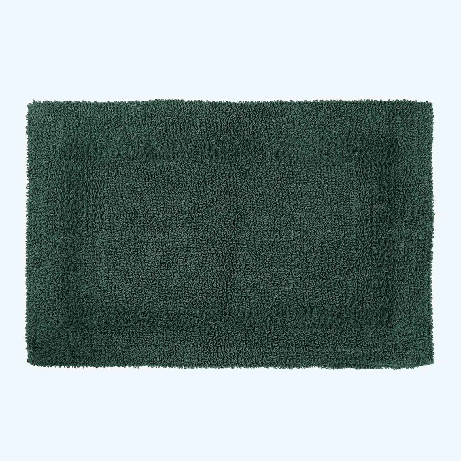 Luxury Reversible Cotton Bath Mat | Bath  Pedestal Set | Moss Green