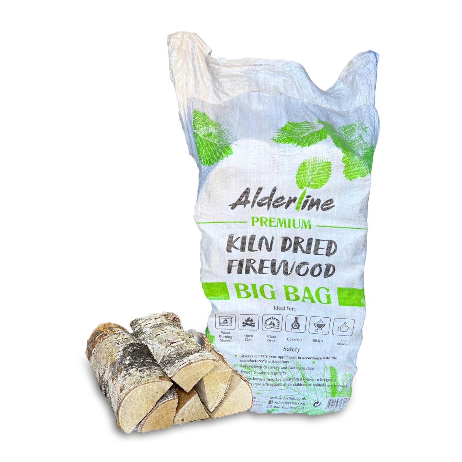 Alderline Bag Of Kiln Dried Birch Firewood | 20kg | Natural