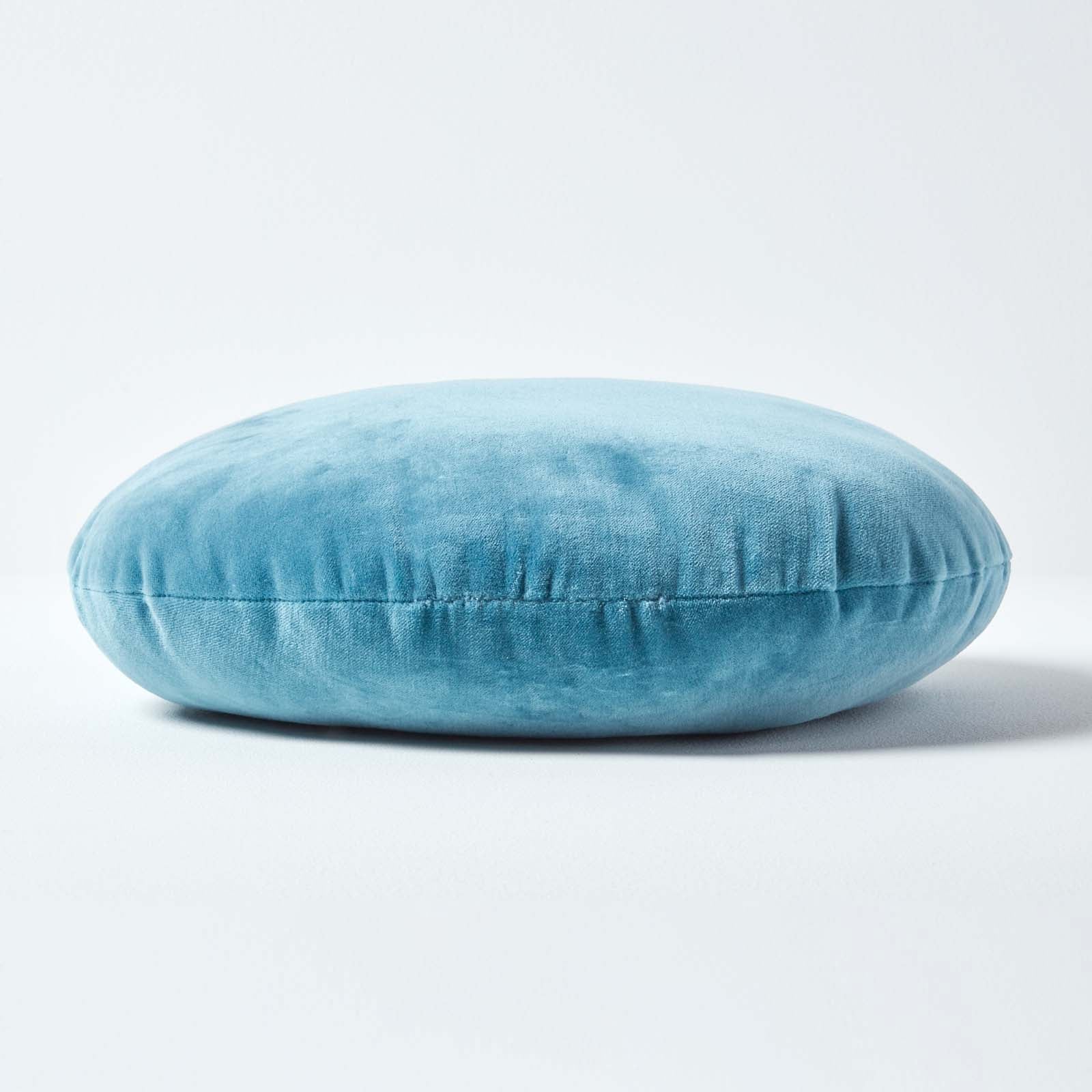 Luxury Velvet Round Cushion | 40cm x 40cm | Blue