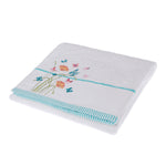 Turkish Cotton Embroidered Butterfly White Towel | Bath Towel | White