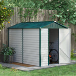 9'x6' Galvanized Metal Garden Shed Tool Storage Shed Patio | Green