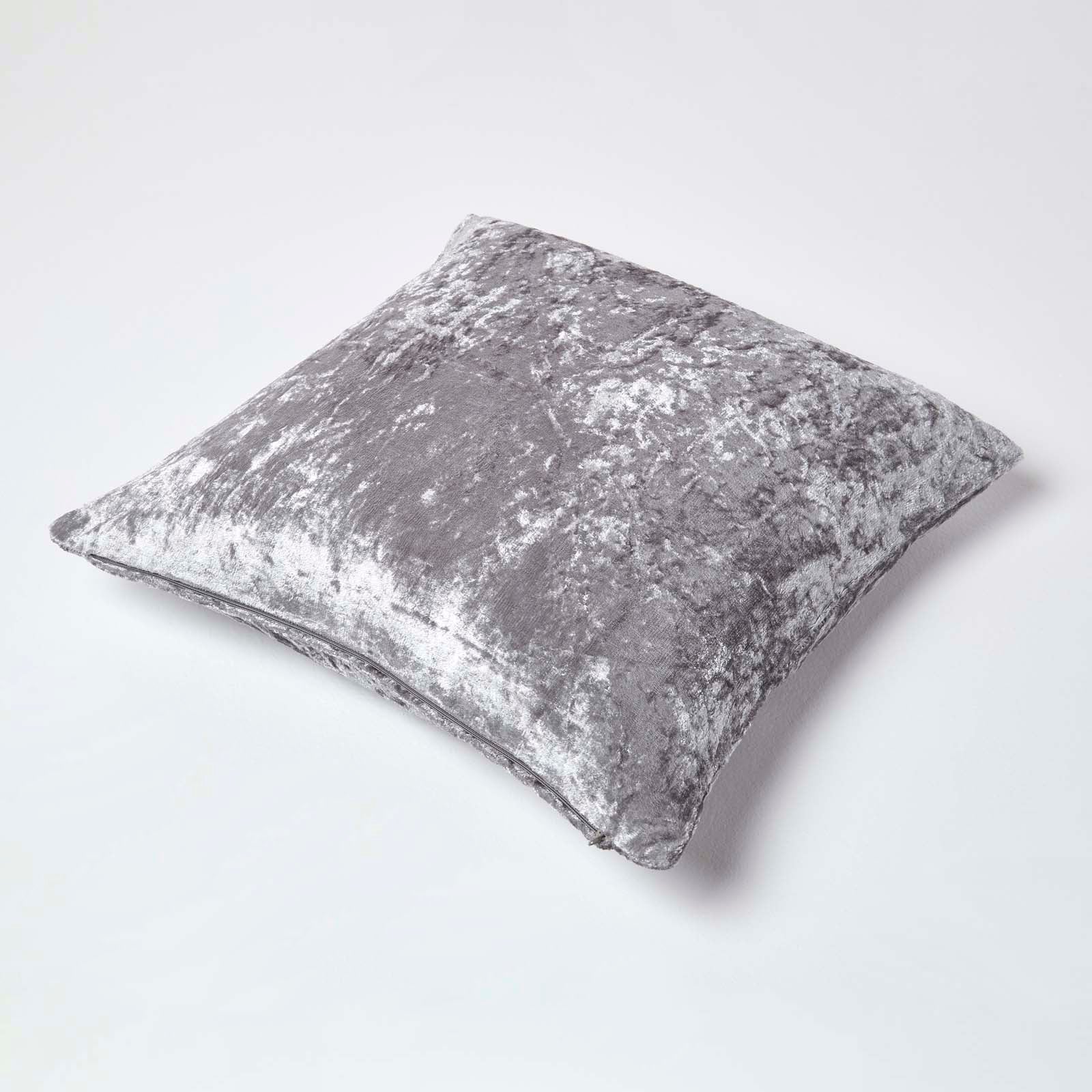 Luxury Crushed Velvet Cushion Cover | 60cm x 60cm | Silver