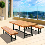 Garden 3 Pieces Acacia Wood Picnic Table And Benches