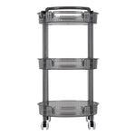 3-tier Multifunction Floor-standing Plastic Round Storage Cart Organizer Rack