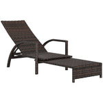 Pe Rattan Adjustable Lounger | Brown