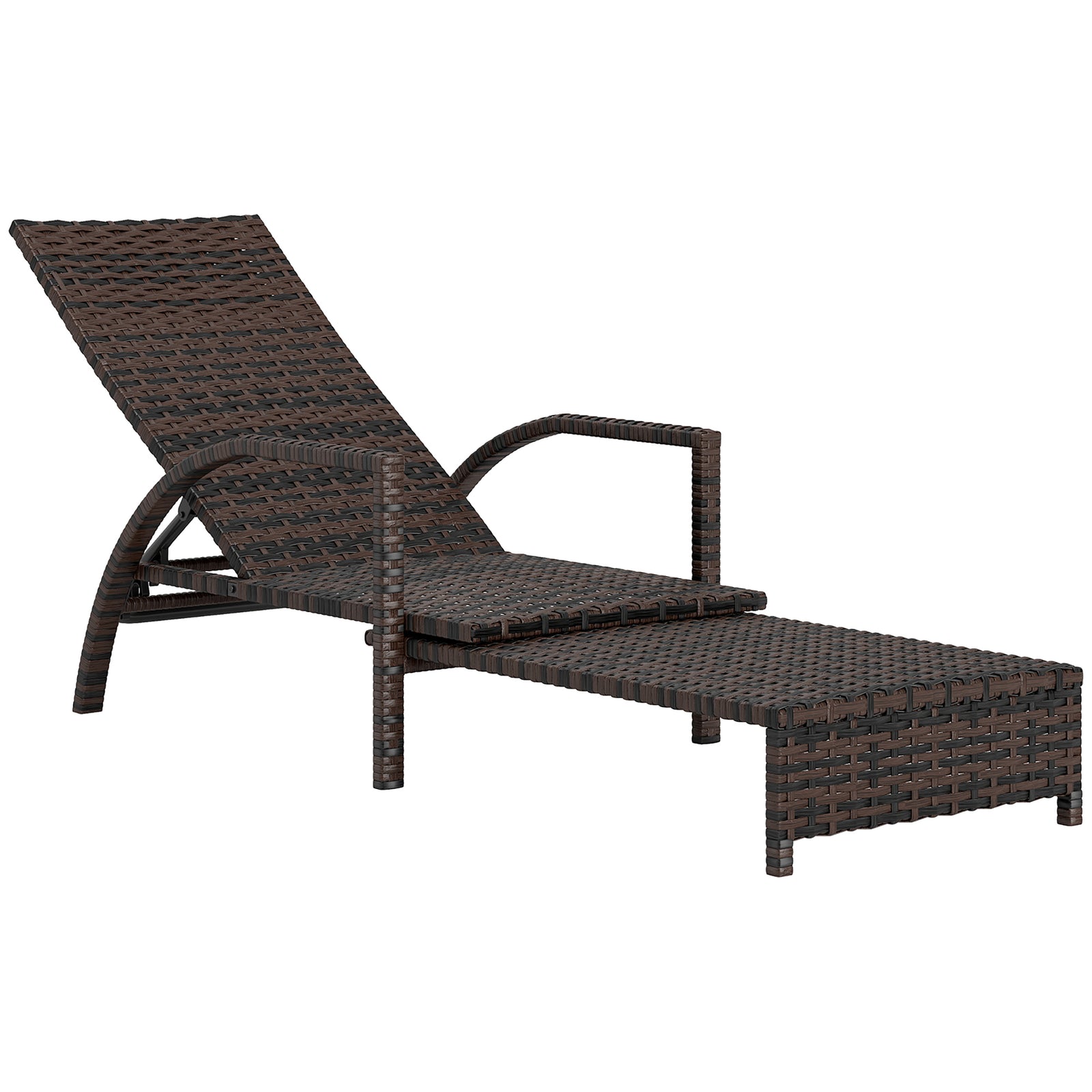 Pe Rattan Adjustable Lounger | Brown