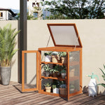 Mini Wood Greenhouse Cold Frame Plant Box (3 Types) | Orange