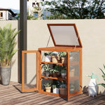 Mini Wood Greenhouse Cold Frame Plant Box (3 Types) | Orange