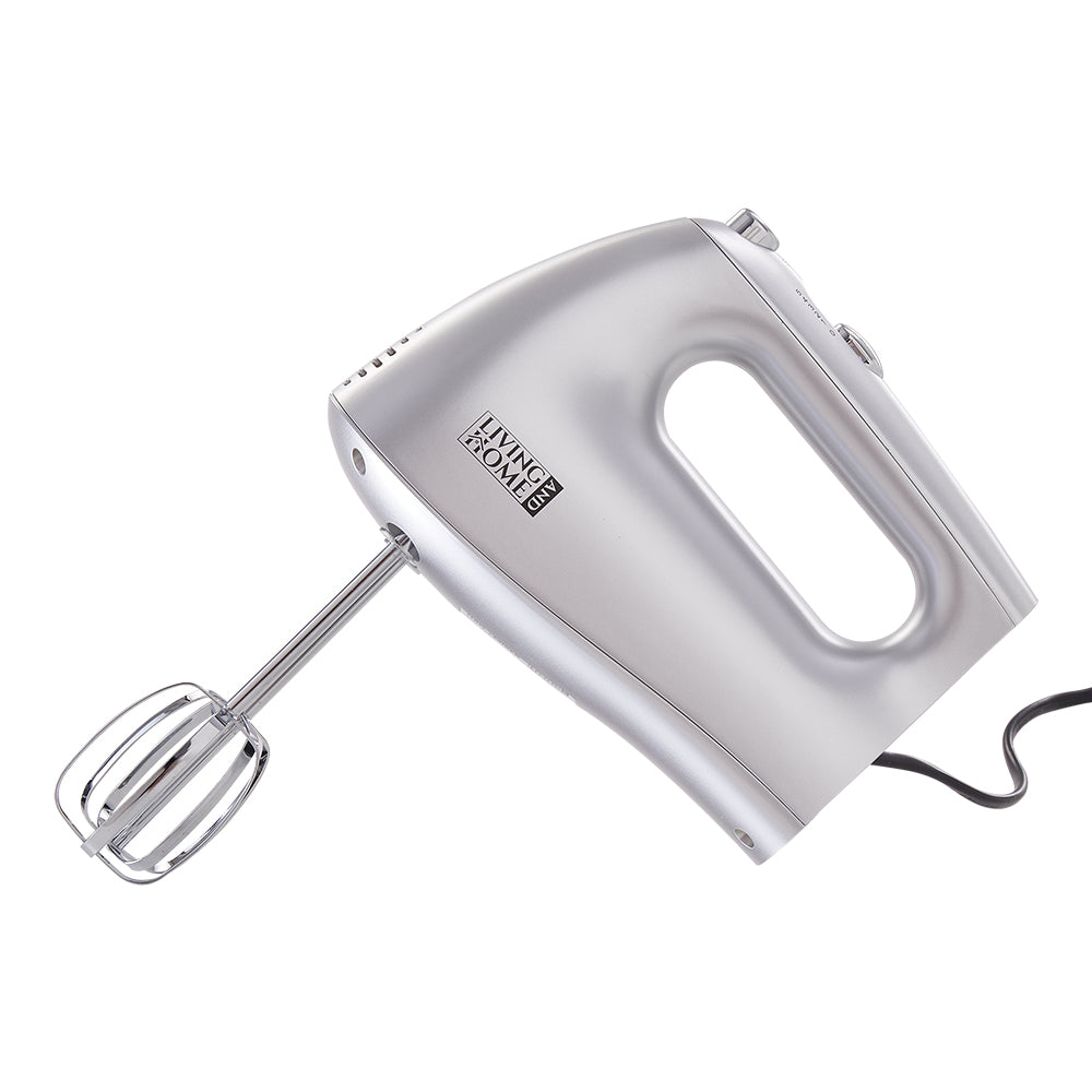 250w Silver Hand Mixer Electric Whisk With 5 Speeds