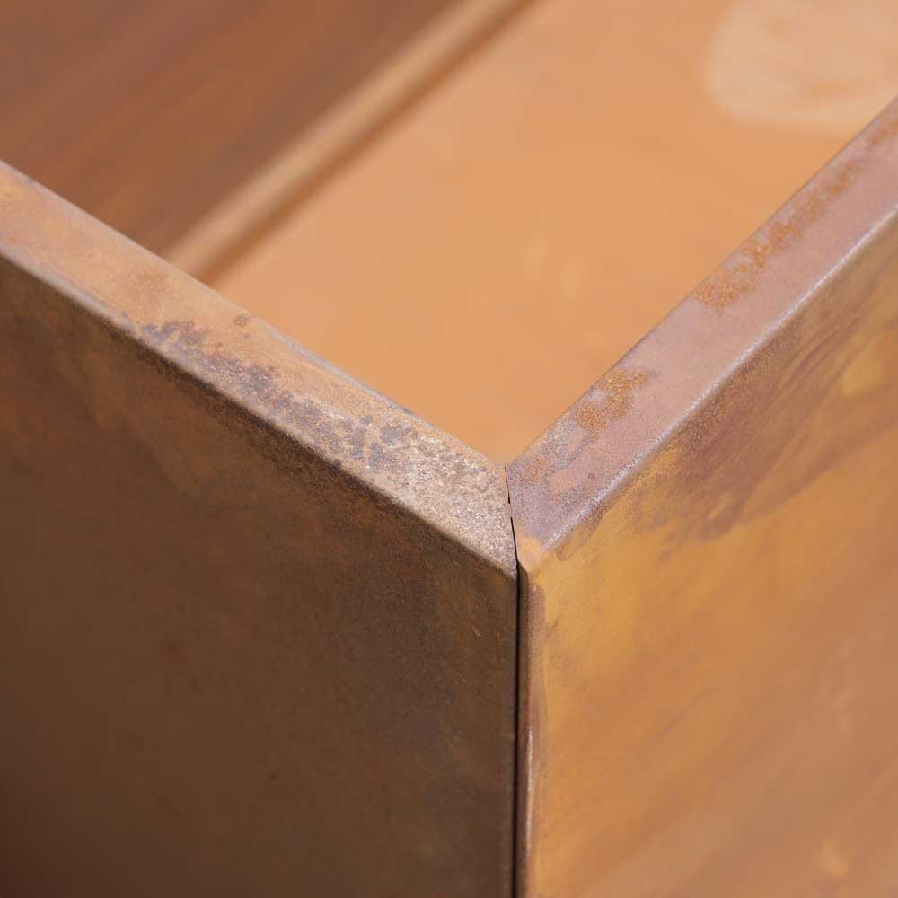 Corten Steel Trough Planter - Pre-rusted | 100cm x 40cm x 40cm | Brown