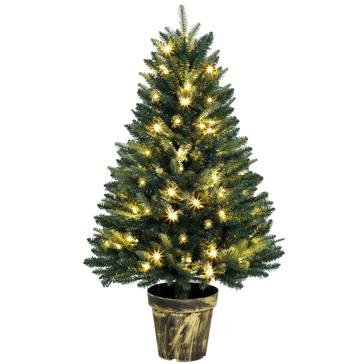 HOMCOM Realistic Xmas Tree With 80 Lights, Green
