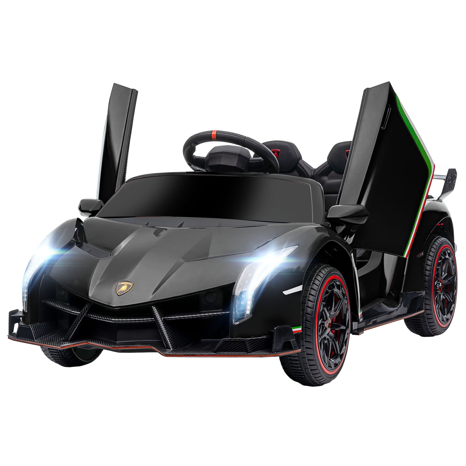 Lamborghini Veneno Licensed Electric Ride-on Car W/ Remote | Black