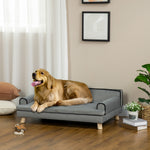 Dog Sofa W/ Legs, Water-resistant Fabric For Large, Medium Dogs | Gray