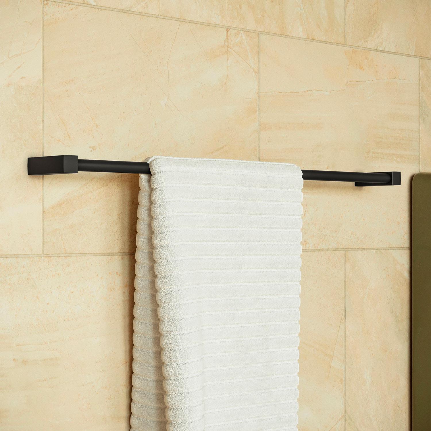 Towel Rail, Black Matt, Wall-mounted, 60 Cm. Collection Metric