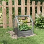 Raised Garden Bed W/ Greenhouse & Cover - Clear/Dark Grey