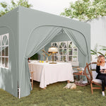 3x3m Pop Up Gazebo With Sides, Bag, Upf50+ | Light Grey