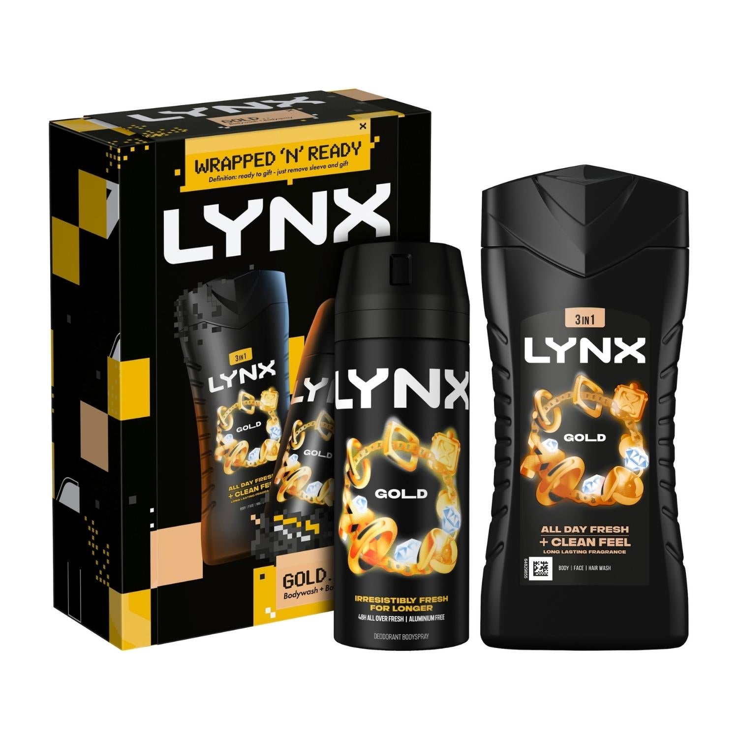 Gold Duo Gift Set With Body Wash And Body Spray For Him, 2 Piece | Set of 1