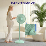 40 Cm Standing Pedestal Fan, Quiet Electric Cooling Floor Fan | Green