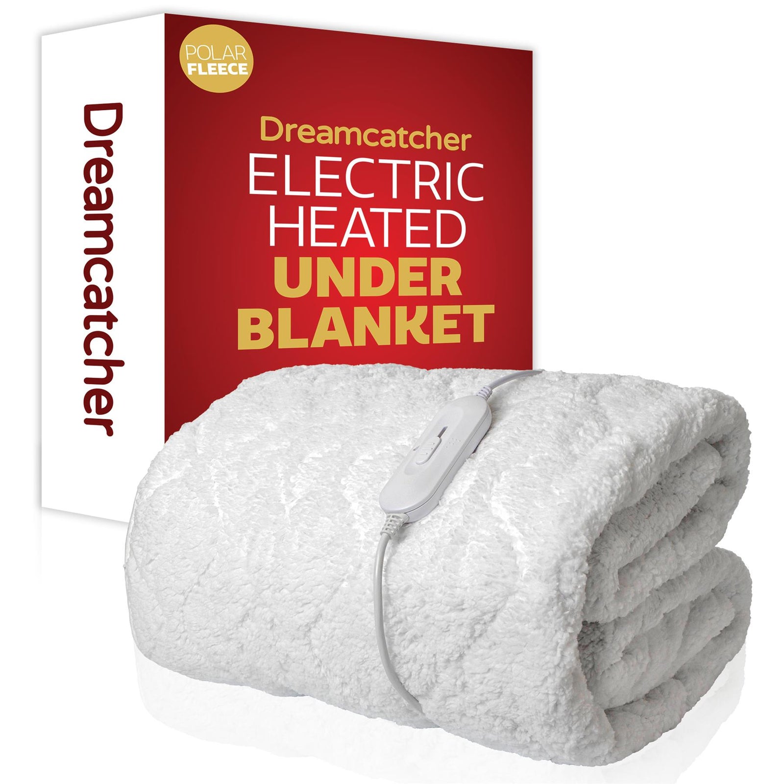 Deluxe Electric Blanket Fully Fitted Polar Fleece Heated Bed Underblanket 3 Heat Settings | Single | White