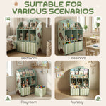 Kids Bookshelf With Storage, Toy Storage Unit For Playroom | Green