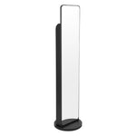 Rotating Full-length Mirror With Magazine Rack,standing Square Mirror | Black