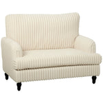 Velvet Single Sofa Armchair With Stripes | Cream