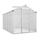 6 x 6/10 FT Silver Aluminium Hobby Greenhouse With Base And Openable Window | Small | Clear