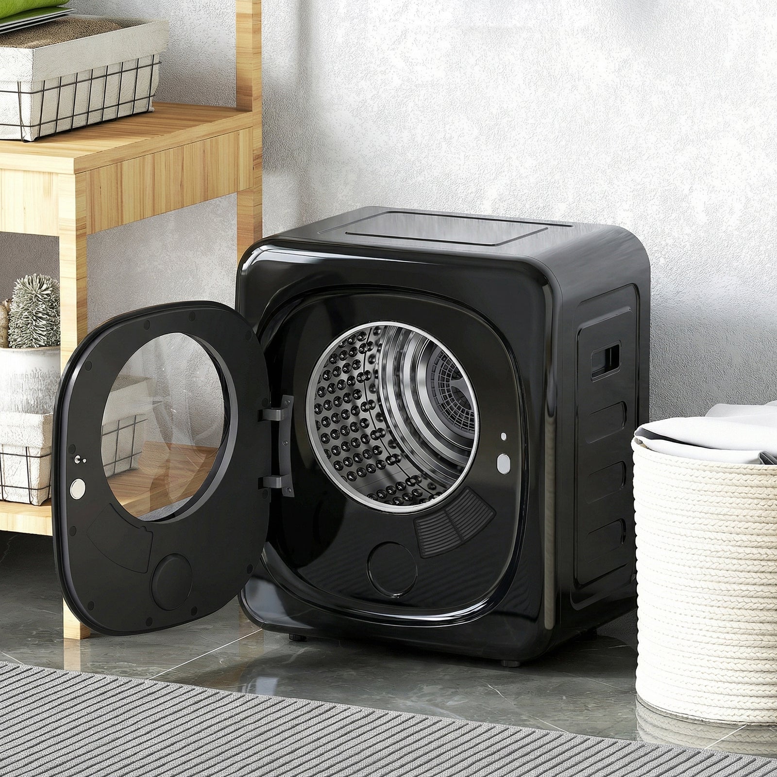 Compact Dryer Machine With 5 Modes, 4kg Small Tumble Dryer | Black