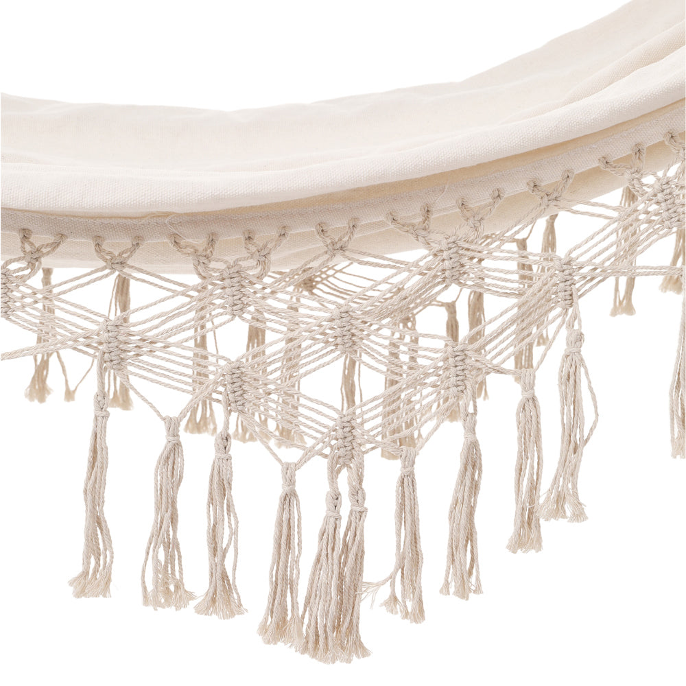 Living and Home Camping Hanging Canvas Hammock With Balance Spread Bar