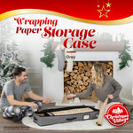 Fabric Storage Bag For Wrapping Paper Grey With Zip Closure