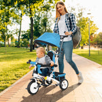 6 In 1 Kids Trike, Stroller With Parent Handle | Blue