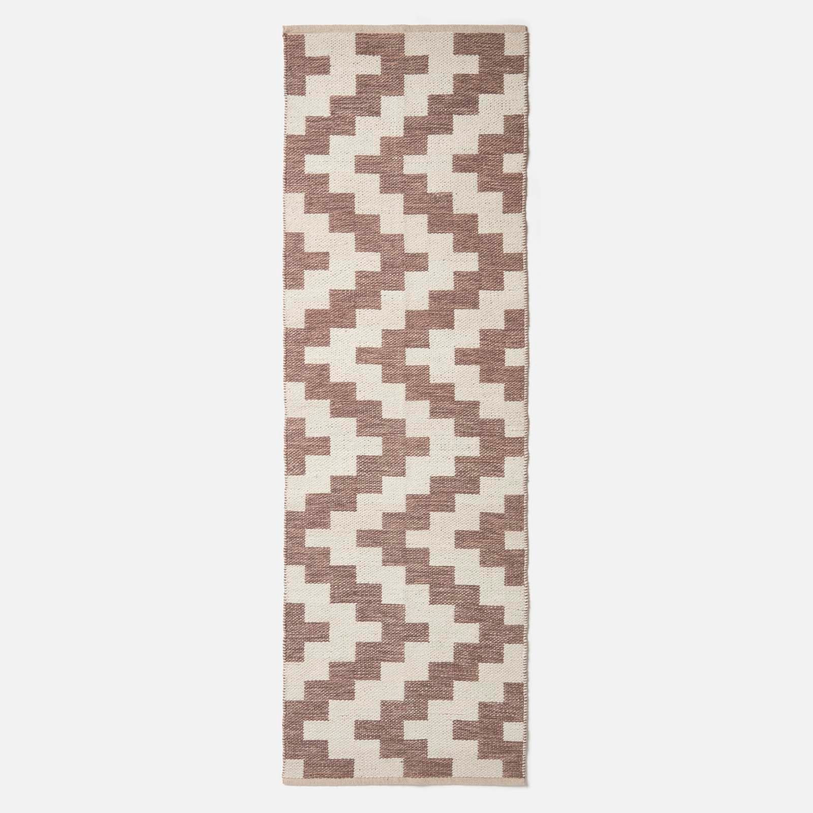 Malina Brown & Natural Kilim Cotton Rug | 200cm | Natural
