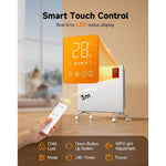 1000w/1500w/2000w Convection Heater With Wifi App & Voice Control, 3 Modes, 24h/7d Timer, Remote Control, Child Lock, Wall Mounted Or Freestanding | Medium