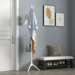 Coat Rack Bamboo Coat Stand With 8 Hooks For Handbags | One Size | White