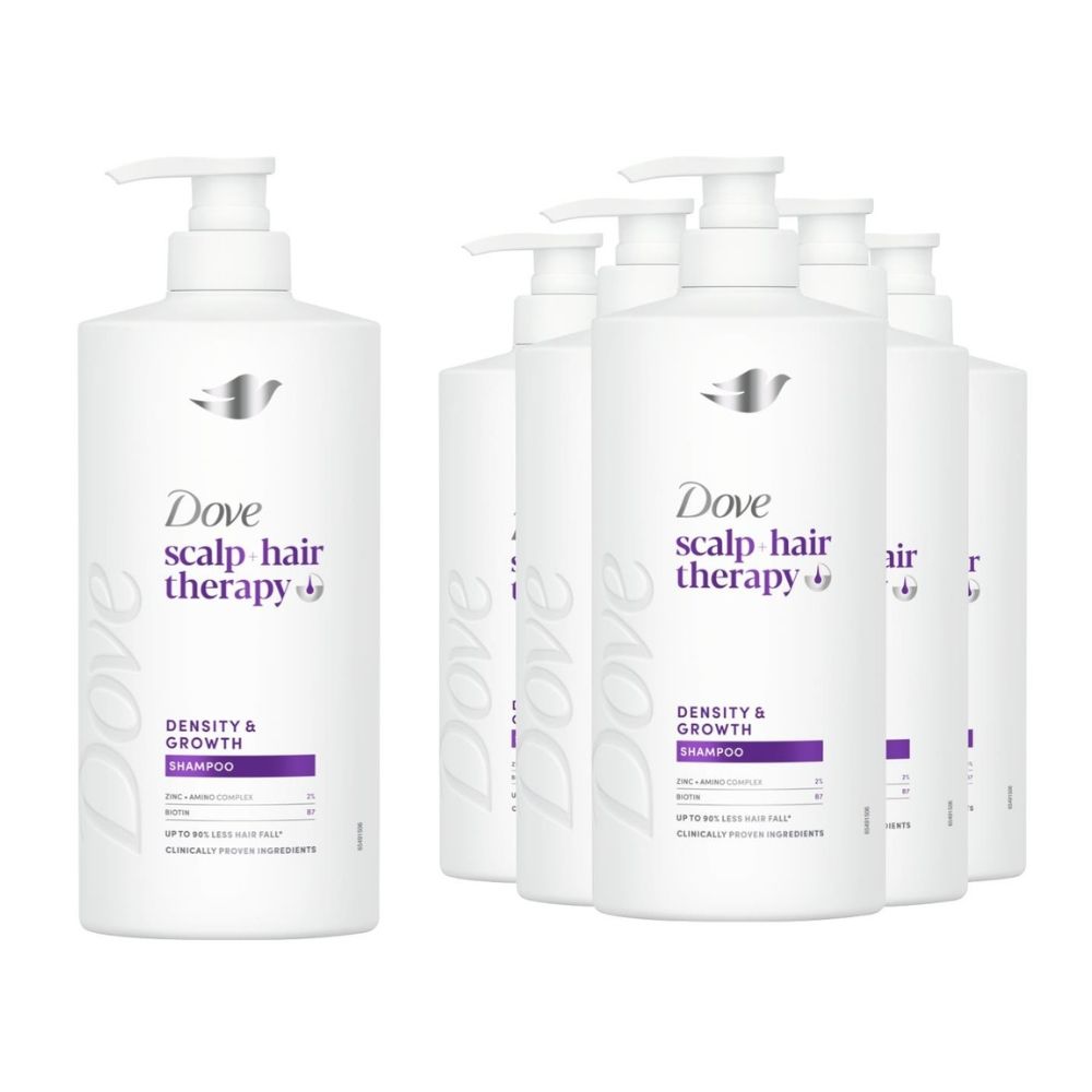 DOVE Scalp + Hair Therapy Density & Growth Shampoo 700ml 6 Pack, Zinc Care