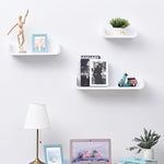 U Shaped Shelf Set Floating Wall Mounted Hanging 3pc Display