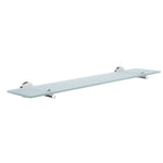 Bathroom Frosted Glass 60cm Shelf With Wall Mount Brackets | Polished Chrome