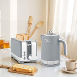 3000w Rapid Boil Kettle And Toaster Set With Otter Thermostat | Grey
