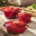 Cooks Professional 5 Piece Cast Iron Casserole Dish, Frying Pan & Skillet Set