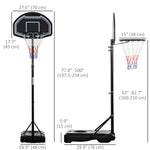 Adjustable Basketball Hoop And Stand 1.6-2.1m Black | Black