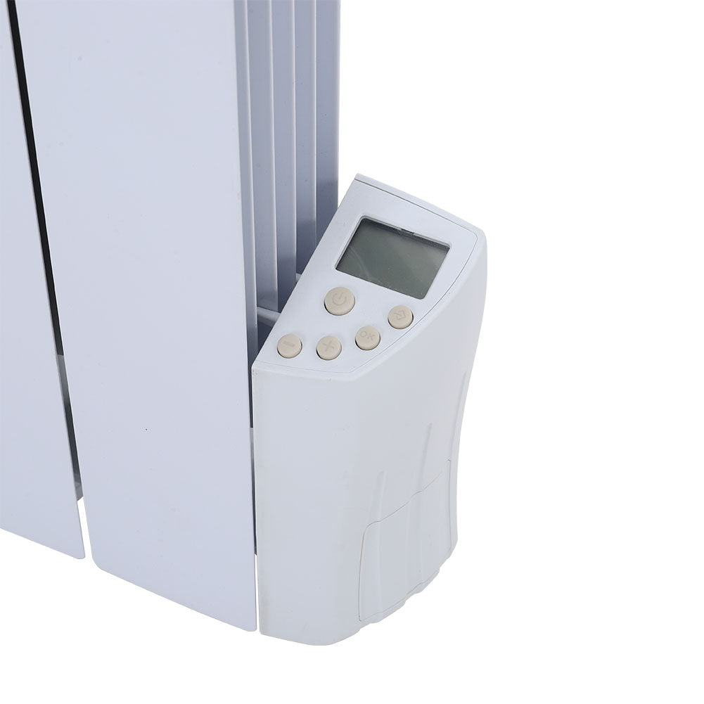 900w 5-fin Oil-filled Radiator Space Heater With Led Display, 3 Heat Settings, Compact Portable Electric Heater, 450mm Width