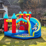 Kids Bouncy Castle W/ Slide, Pool, Trampoline, Climbing Wall, Blower