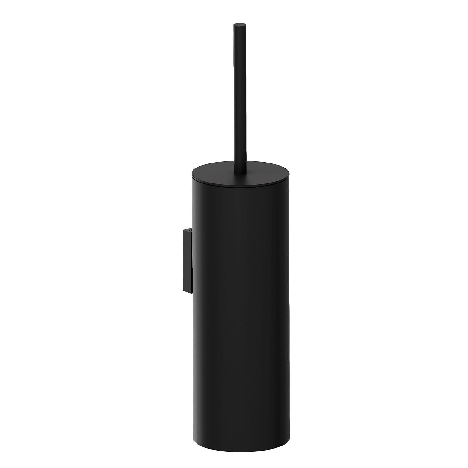 Toilet Brush, Black Matt, Wall-mounted. Collection Kubic