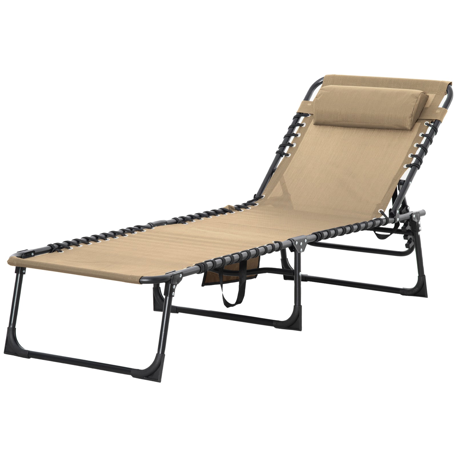 Lounger Reclining Camping Bed 5-position Adjustable