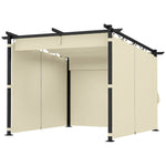 3 X 3(m) Metal Pergola W/ Retractable Roof And Sidewalls | Beige