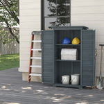 Wooden Garden Storage Shed With Asphalt Roof & Shutter Doors