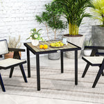 Garden Table For 4 Person W/ 5.4cm Parasol Hole | Brown