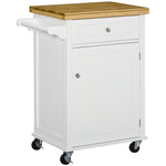 Rolling Cart With Drawer, Towel Rail